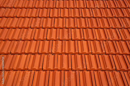 Red tiled roof as texture or background