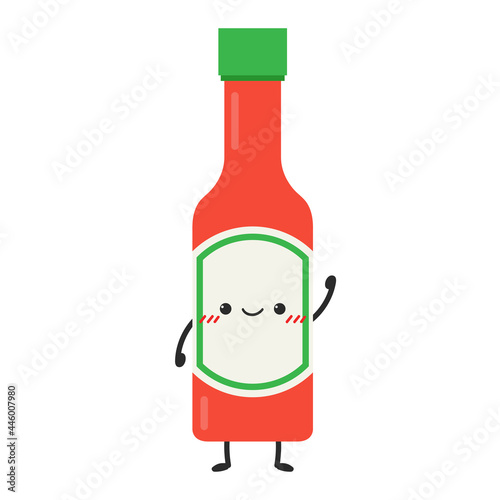 Chili sauce cartoon vector. free space for text. wallpaper. Tabasco.