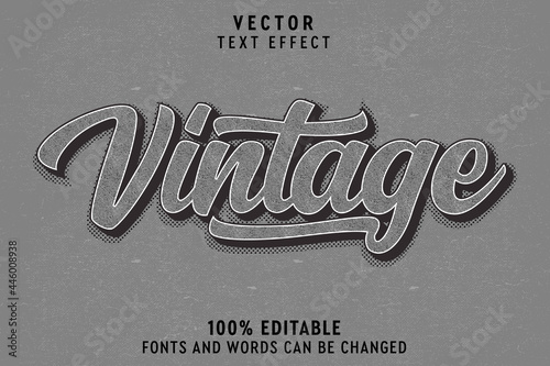 vintage text effect stock vector