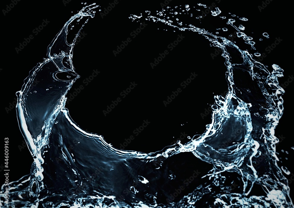 青い水しぶきと波のイラスト Stock Illustration Adobe Stock