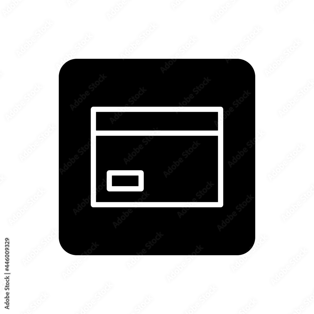 Credit card icon vector filled square style Credit card icon vector filled square style