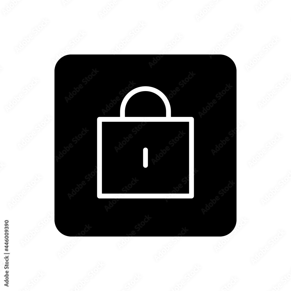 Padlock icon vector filled square style Padlock icon vector filled square style