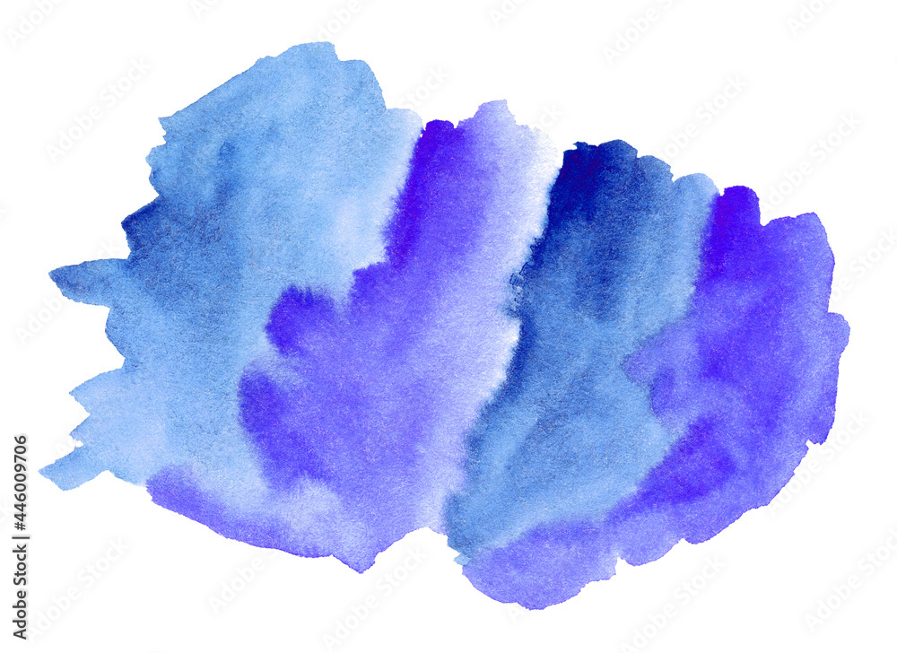 Abstract blue watercolor with gradient on white background. Watercolor clipart for text or logo