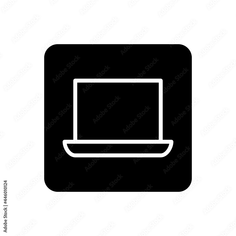 Laptop icon vector filled square style