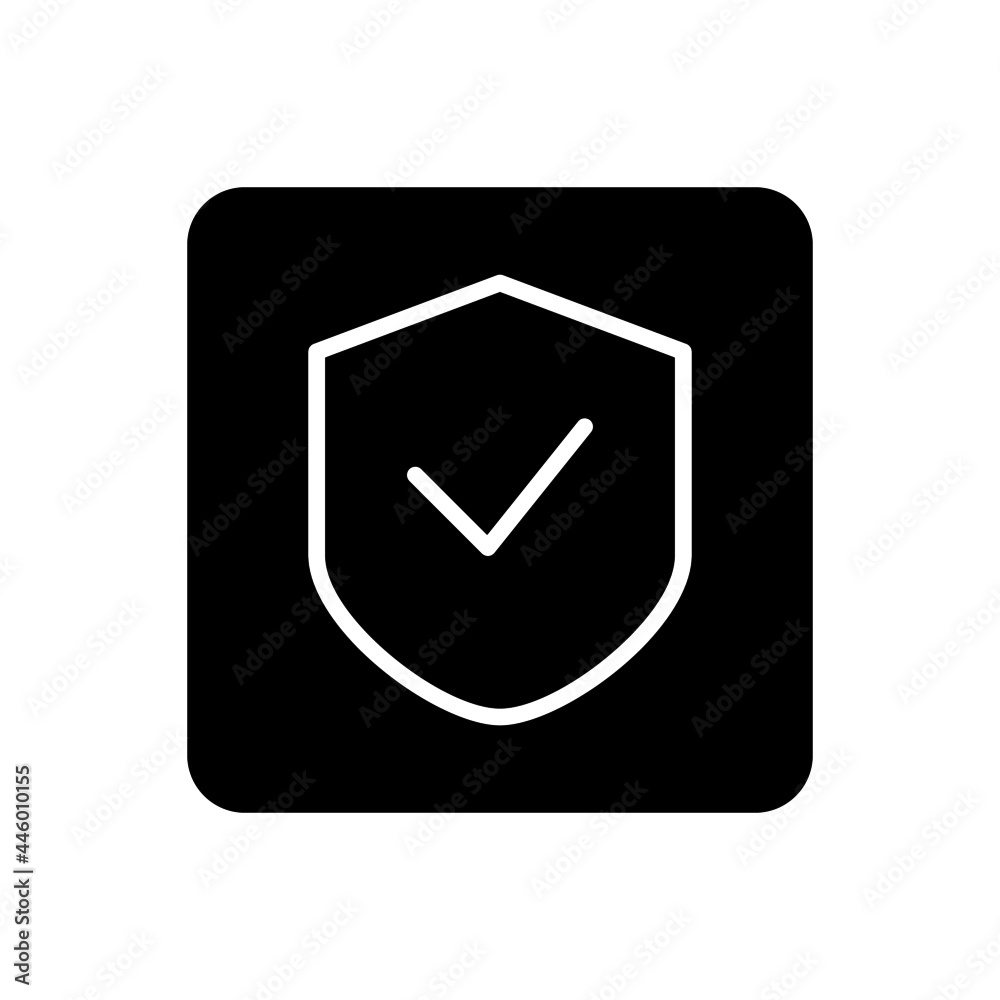 Shield icon vector filled square style Shield icon vector filled square style