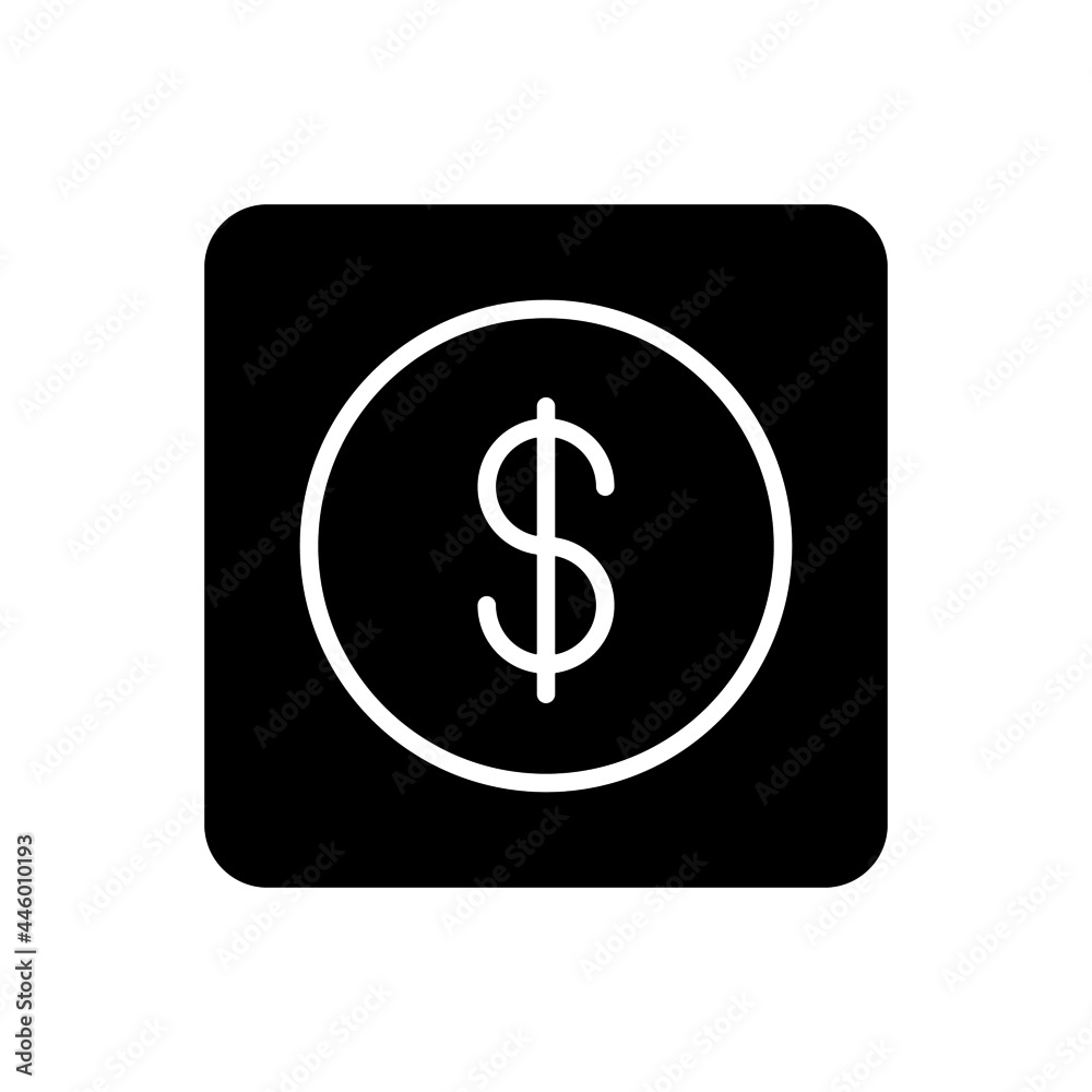 US Dollar icon vector filled square style US Dollar icon vector filled square style