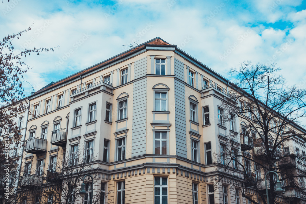 corner building in the winter at berlin