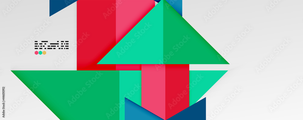 Shiny color triangles and geometric shapes vector abstract background