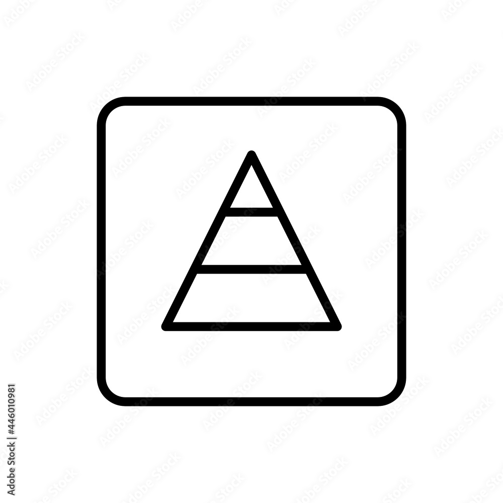 Pyramid chart icon vector line square style Pyramid chart icon vector line square style