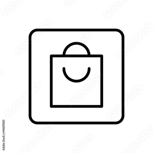 Shopping bag icon vector line square style
