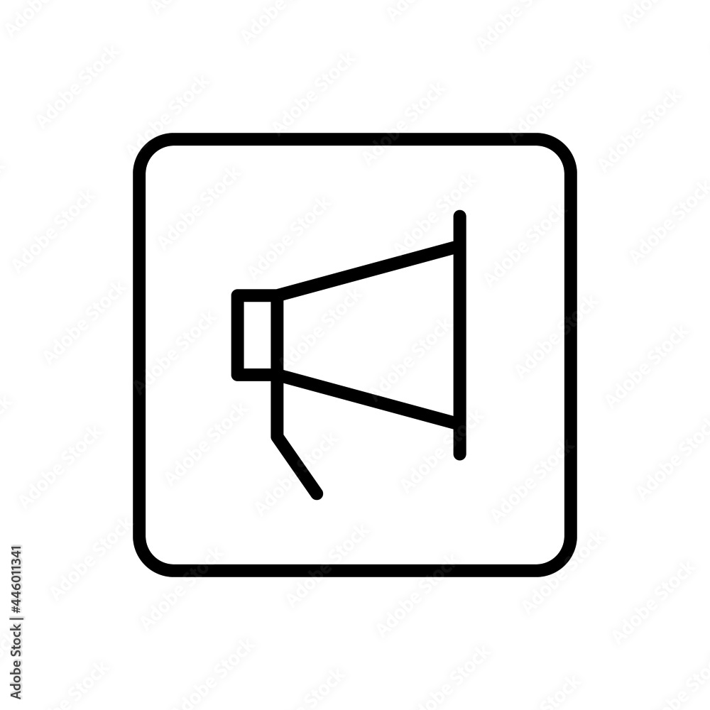 Loudspeaker icon vector line square style Loudspeaker icon vector line square style