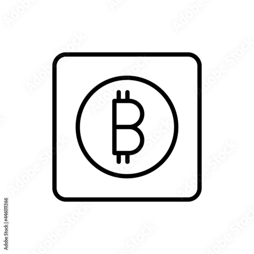 Bitcoin icon vector line square style
