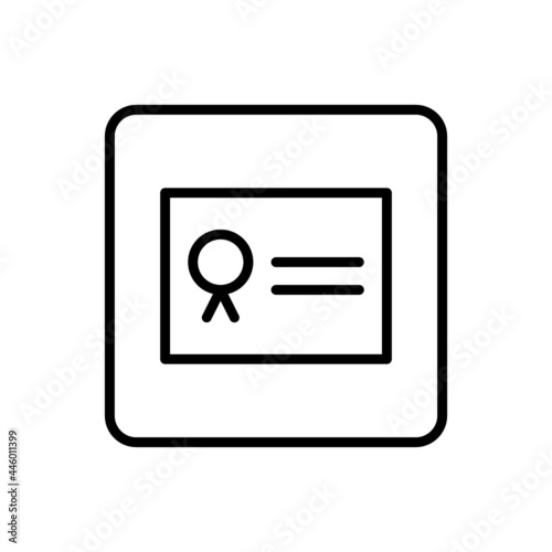 Certificate icon vector line square style