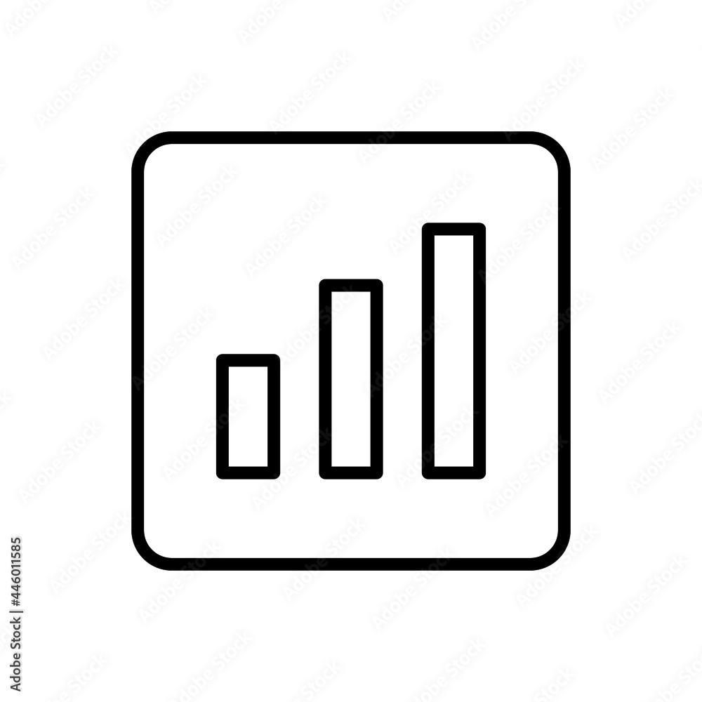 Profit bar chart icon vector line square style