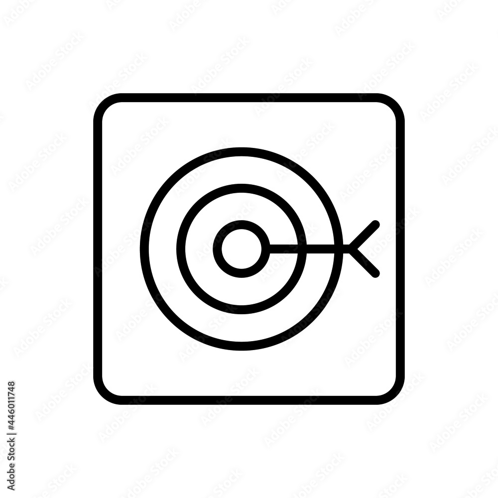 Target icon vector line square style Target icon vector line square style