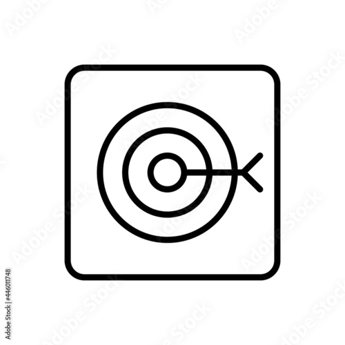 Target icon vector line square style
