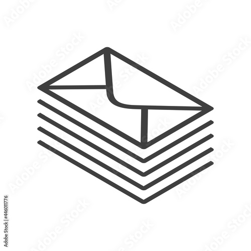 Símbolo correo electrónico. Icono sobre de correo con lineas en color gris