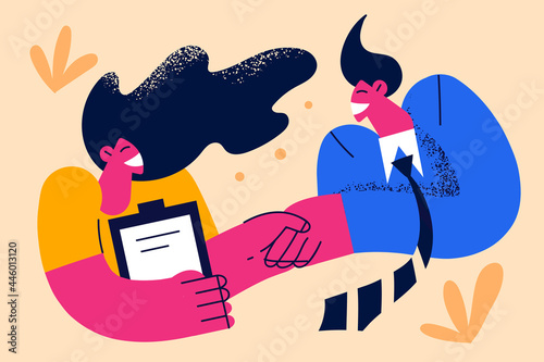 Human resources, welcoming new worker concept