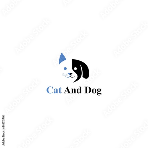 cat and dog pet logo vector