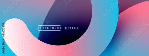 Abstract overlapping lines and circles geometric background with gradient colors