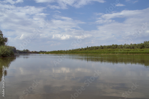 View of the Ural River, which flows in the West Kazakhstan region