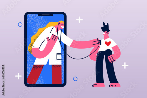 Online medicare and telehealth concept
