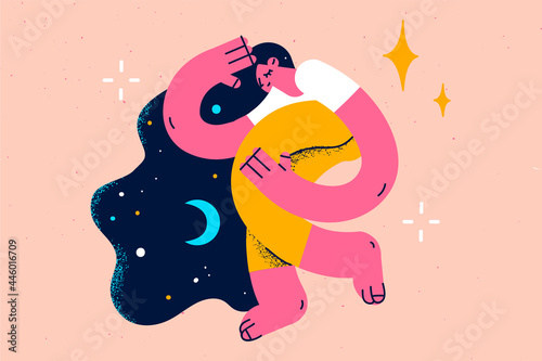 Comfort sleeping, sweet dreams concept