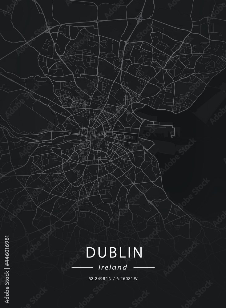 Naklejka premium Map of Dublin, Ireland