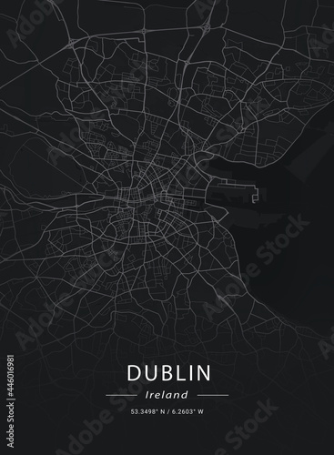 Fotografie, Obraz Map of Dublin, Ireland