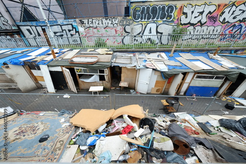 Some garbage and waste in the east of Paris. July 2021, Paris, France. photo