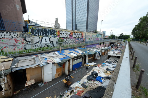 A street full of garbage between the city of Paris and Bagnolet. July 16, 2021. photo