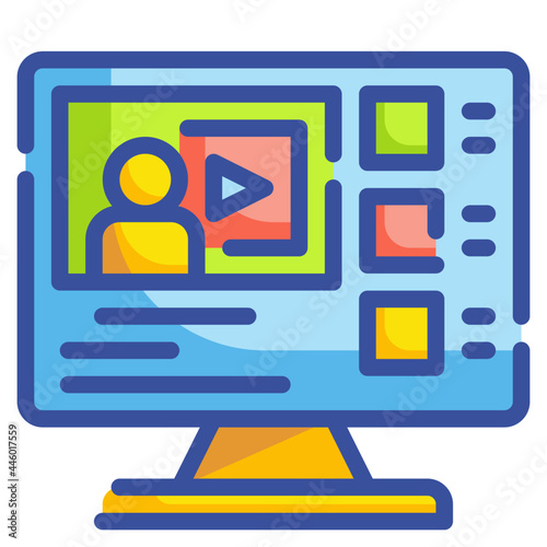 e courses line icon