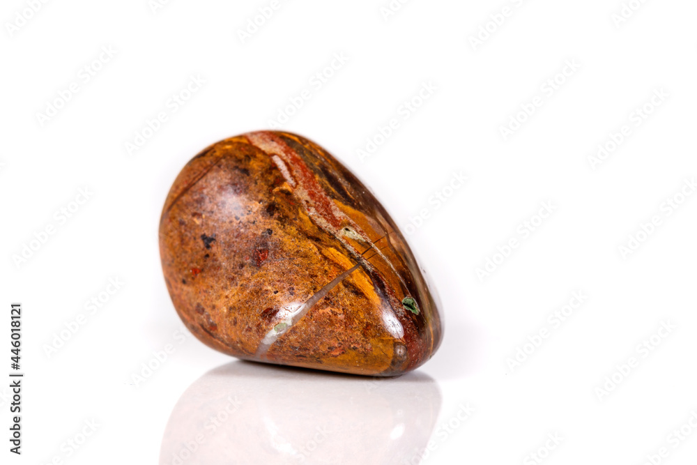 Macro mineral stone jasper on a white background Macro mineral stone jasper on a white background