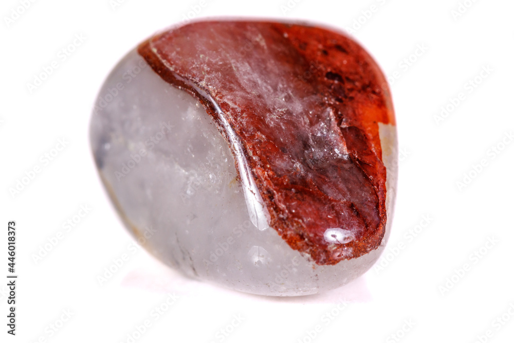 Macro mineral stone jasper on a white background Macro mineral stone jasper on a white background