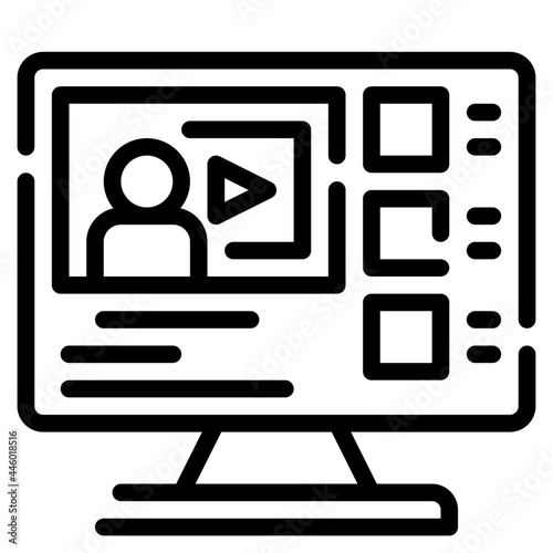 e courses line icon