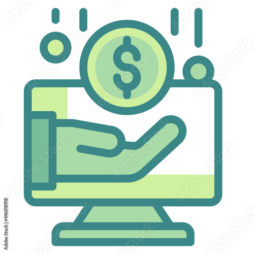 sponsored blue line icon