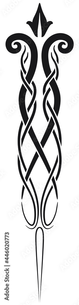 Art Deco graphic in portrait format. Art Deco style vector illustration with interlocking lines creating a border. Art Deco graphic in portrait format. Art Deco style vector illustration with interlocking lines creating a border.