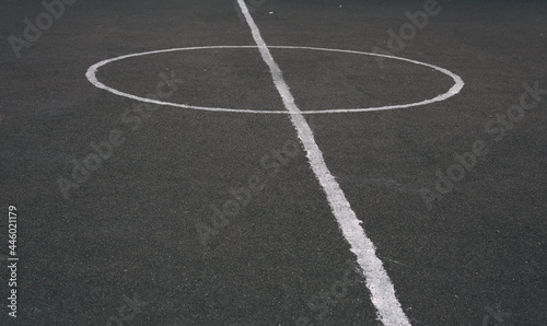 Marking on the soccer field.
