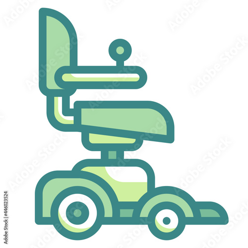 electric wheelchairs blue line icon
