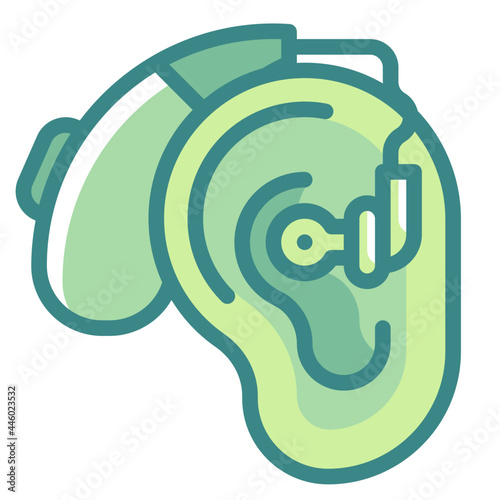 hearing aid blue line icon