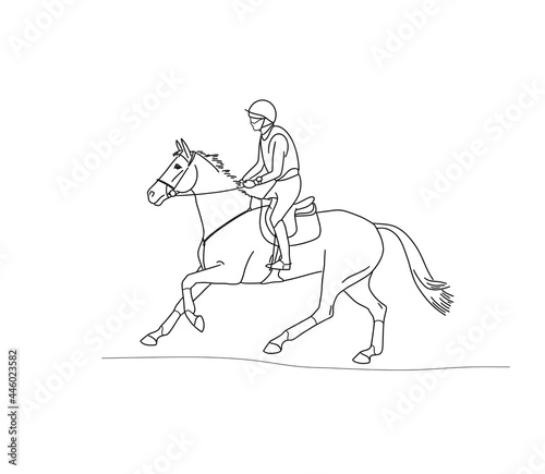 Athlete on horse cantering at the eventing competition