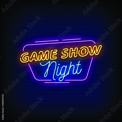 Game Show Night Neon Signboard On Brick Wall