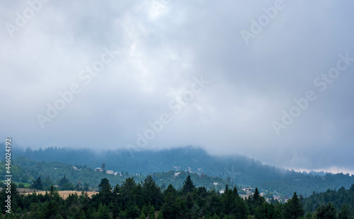 Beautiful landscape of the misty mountain Toroslar in Mersin, Turkey photo