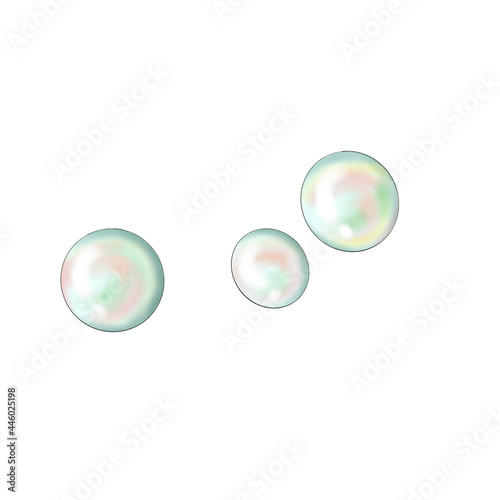 Light Green Bubbles Hand Drawn Illustration 