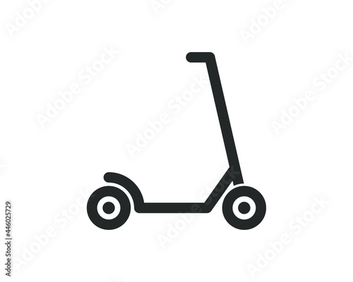 Electric Scooter icon symbol shape. E kick bike logo sign shape pictogram. Vector illustration image. Isolated on white background. photo