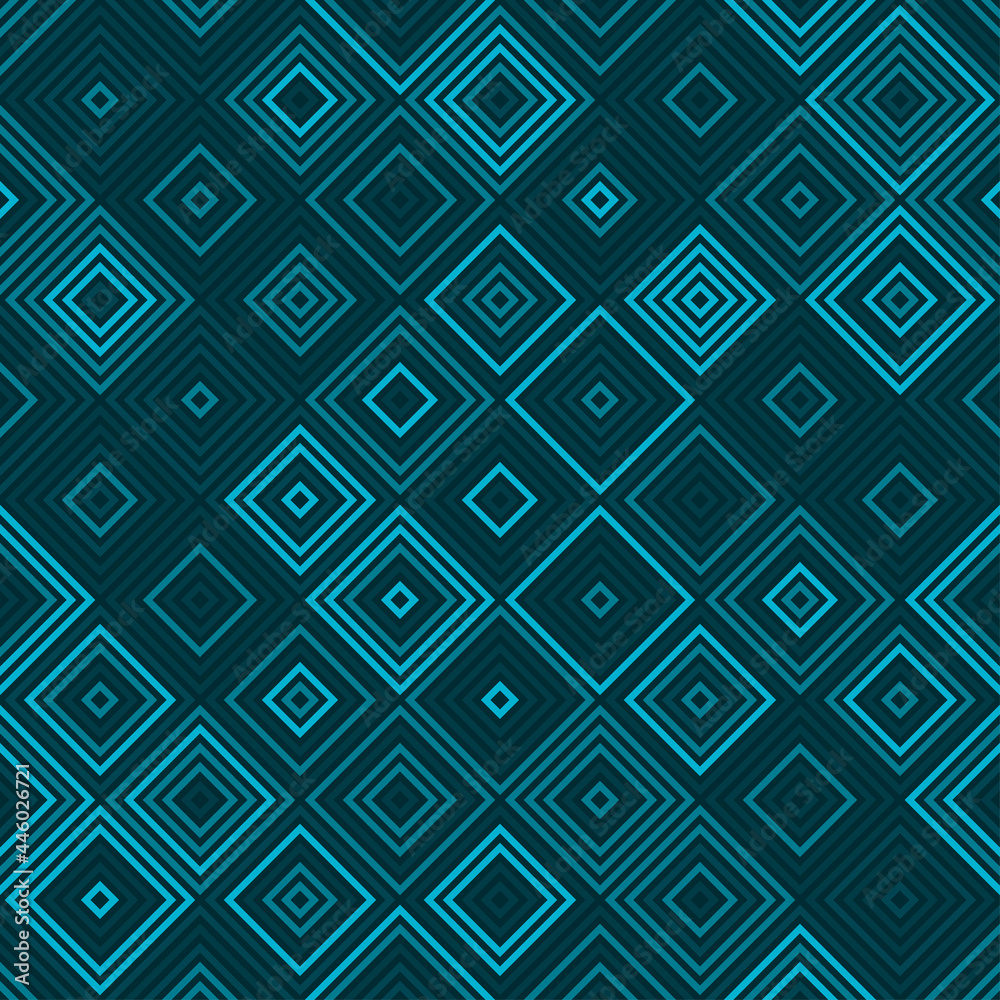 Seamless diamond vibrant toned teal pattern vector background