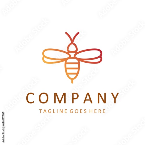 Honey Bee Logo Template. Vector animal logo