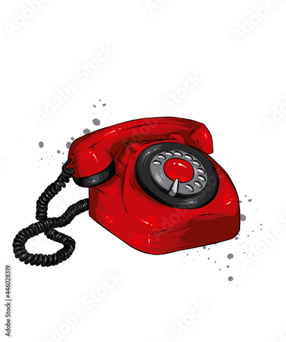Stylish retro telephone. Vintage item.