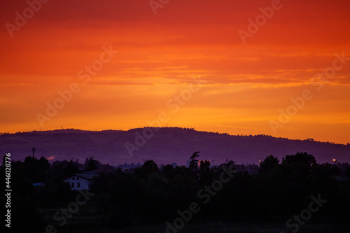 sunset in solignano fraction of castelvetro di modena photo