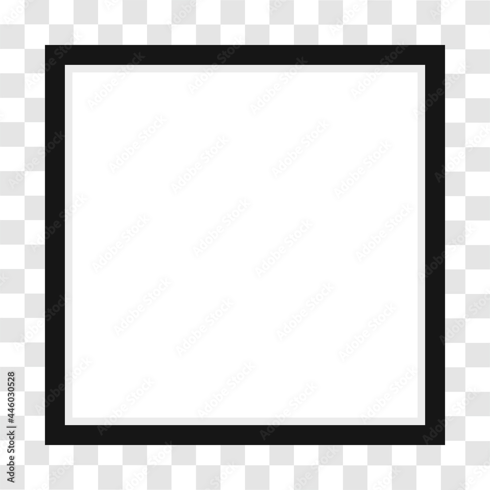Two Vector Realistic Mofern Interior Black Blank Square Wooden Poster Picture Frame Set Closeup on White Wall Mock-up. Two Vector Realistic Mofern Interior Black Blank Square Wooden Poster Picture Frame Set Closeup on White Wall Mock-up.